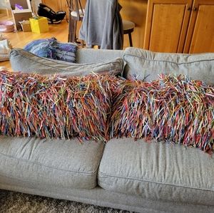 2 colorful pillows